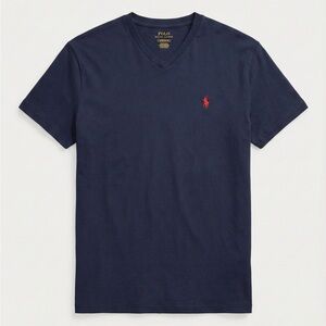Polo by Ralph Lauren Men's Dark Blue V-Neck Tee